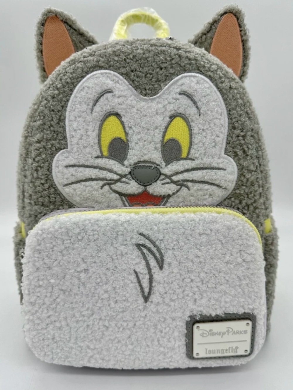 Loungefly Grey and Yellow Figaro Sherpa Mini Backpack